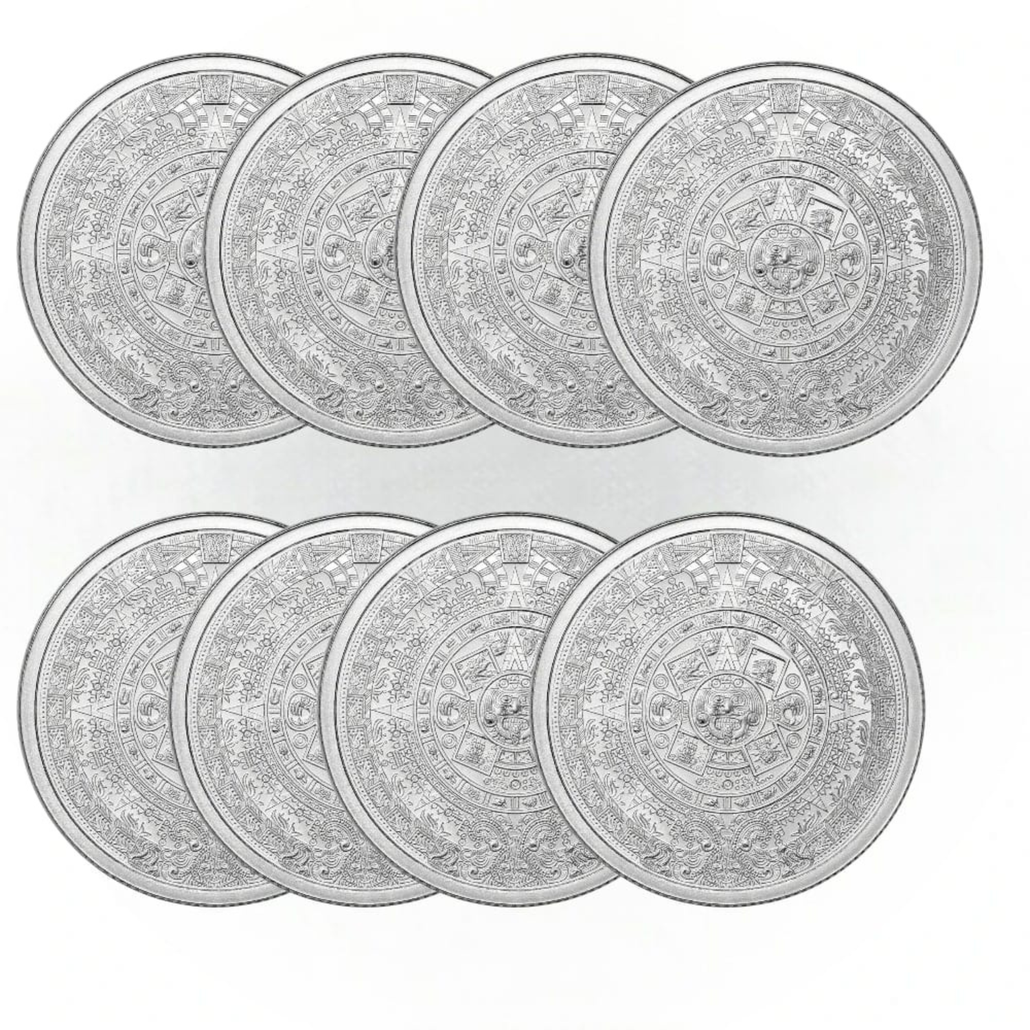 Picture of (Lot of 8) GSM Aztec Mayan Calendar 2 oz (8 x 1/4 oz) Silver Round