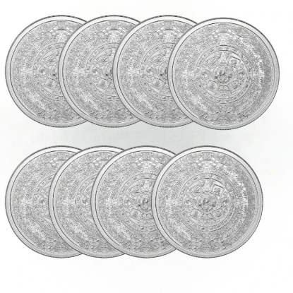 Picture of (Lot of 8) GSM Aztec Mayan Calendar 2 oz (8 x 1/4 oz) Silver Round