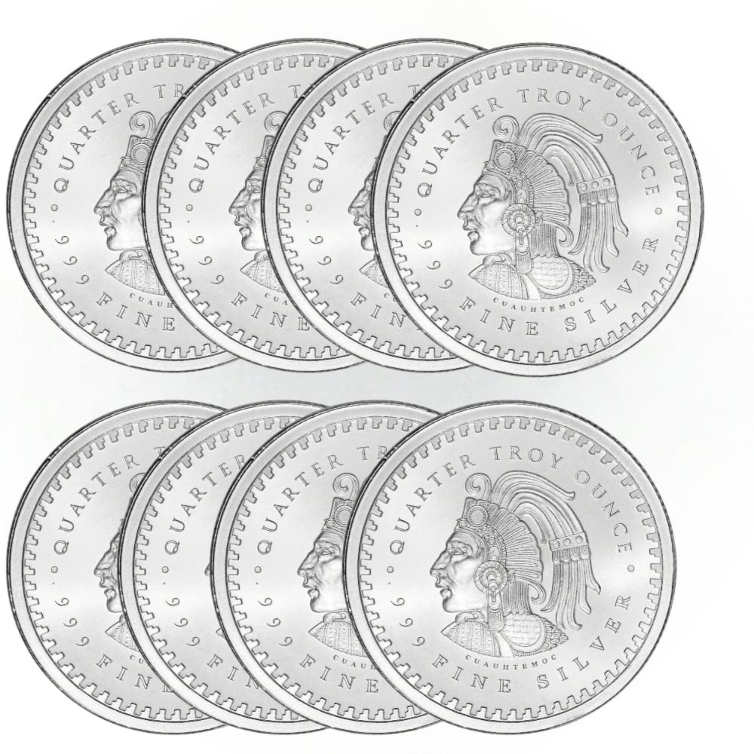 Picture of (Lot of 8) GSM Aztec Mayan Calendar 2 oz (8 x 1/4 oz) Silver Round