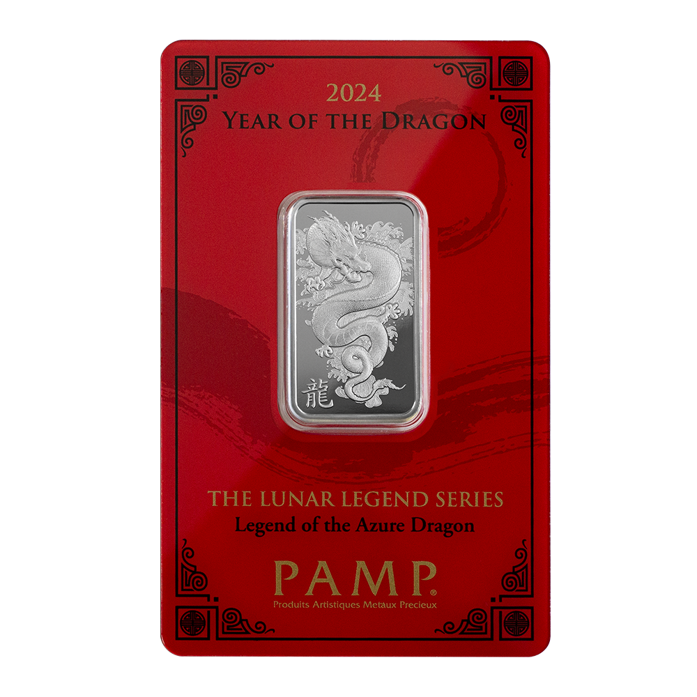 Picture of 2024 Pamp Lunar Year of the Dragon - Azure Dragon 10 Gram Silver Bar - In Assay