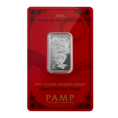 Picture of 2024 Pamp Lunar Year of the Dragon - Azure Dragon 10 Gram Silver Bar - In Assay