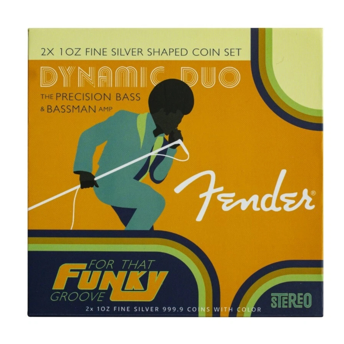 Picture of PAMP Fender Dynamic Duo 2-Coin 2 x 1 oz Silver Set w/ Low Serial # 0001