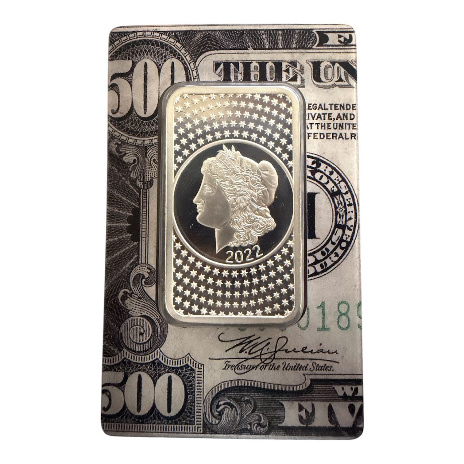 Picture of 2022 PAMP Suisse Morgan Tribute 50 Gram Silver Bar – In Assay (Serial #000777)