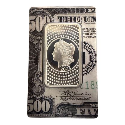 Picture of 2022 PAMP Suisse Morgan Tribute 50 Gram Silver Bar – In Assay (Serial #000777)