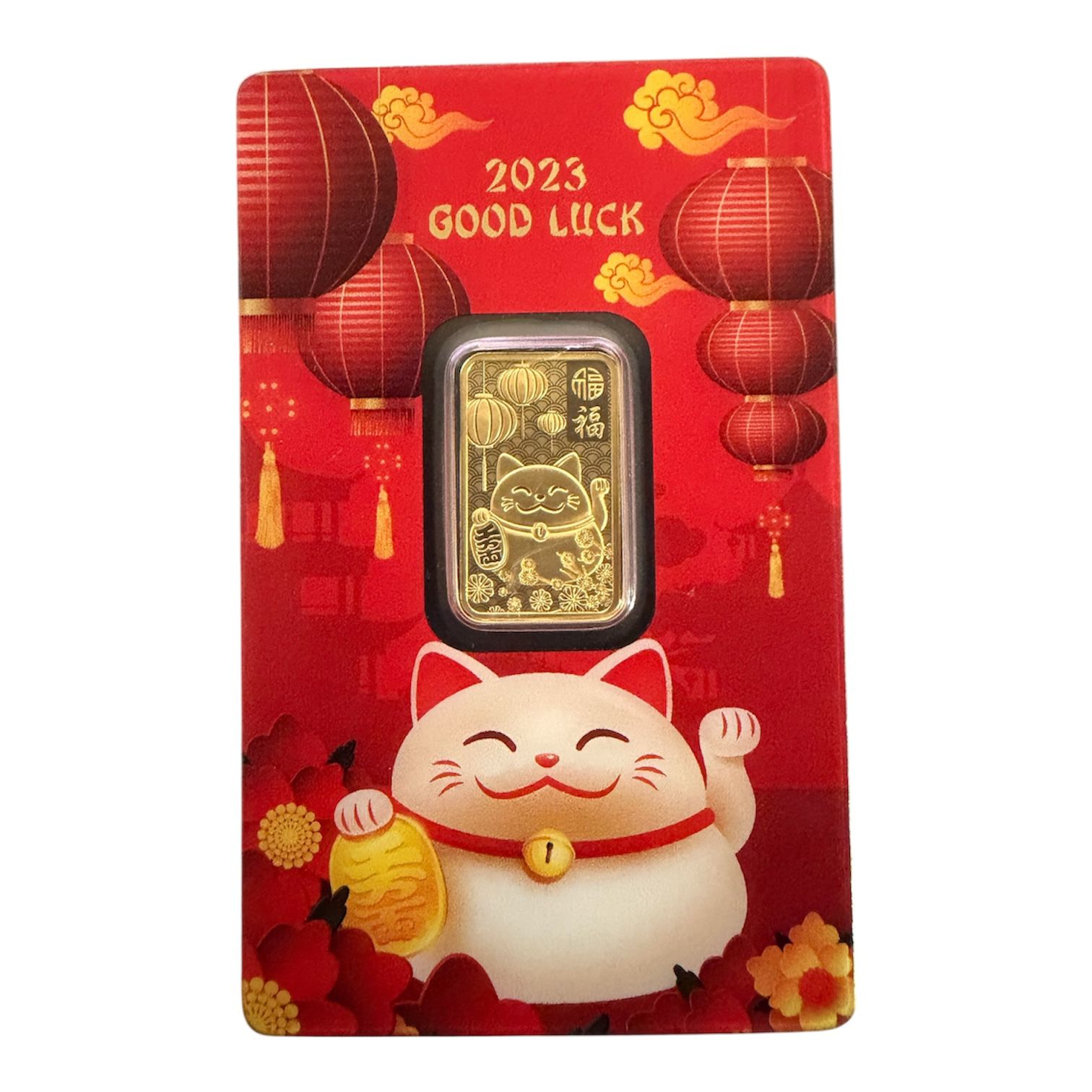 Picture of 2023 Pamp Good Luck 5g Pure Gold Bar - Serial #5000/5000 (Last Produced)