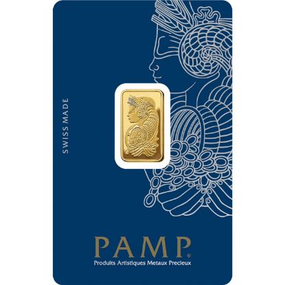 Picture of Pamp Suisse Lady Fortuna 5 Gram Gold Bar - Large Assay Card