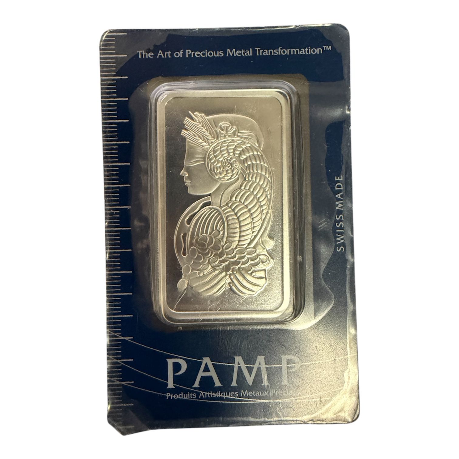 Picture of PAMP Suisse Lady Fortuna 50 Gram Silver Bar – Serial # C000008 (Very Low Serial)