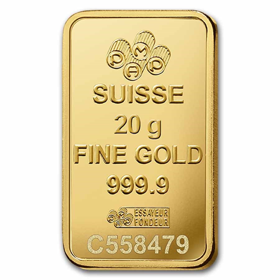 Picture of Pamp Suisse Lady Fortuna 20 Gram Gold Bar - Large Assay Card