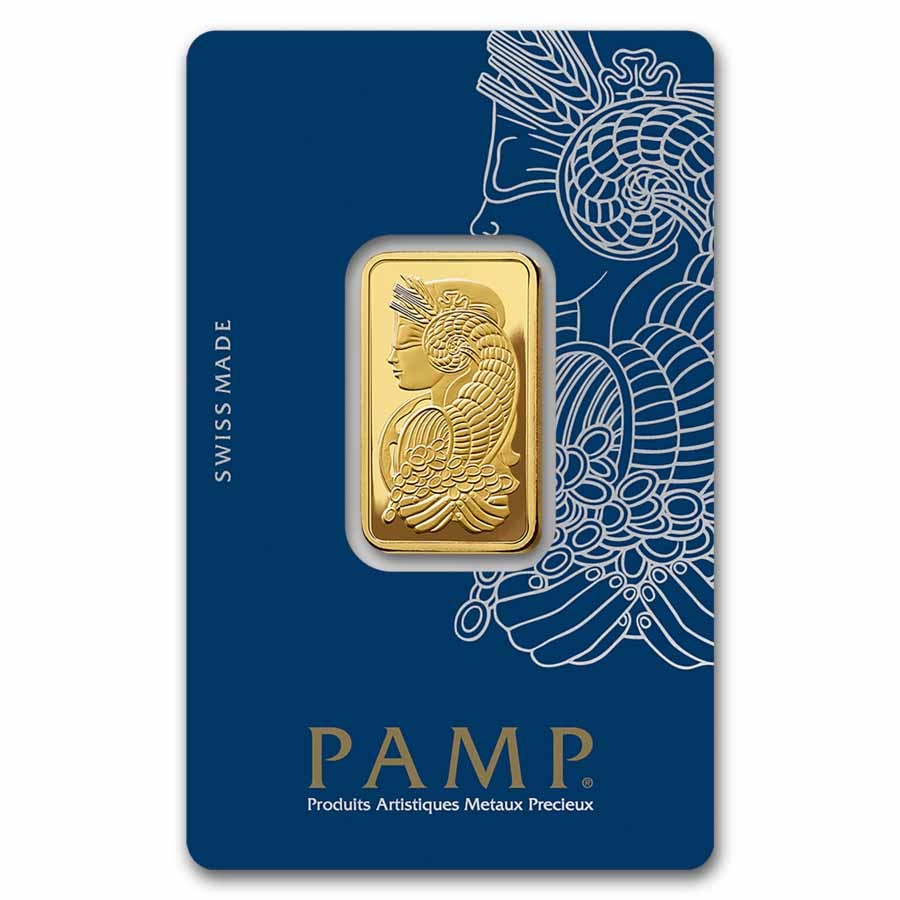 Picture of Pamp Suisse Lady Fortuna 20 Gram Gold Bar - Large Assay Card