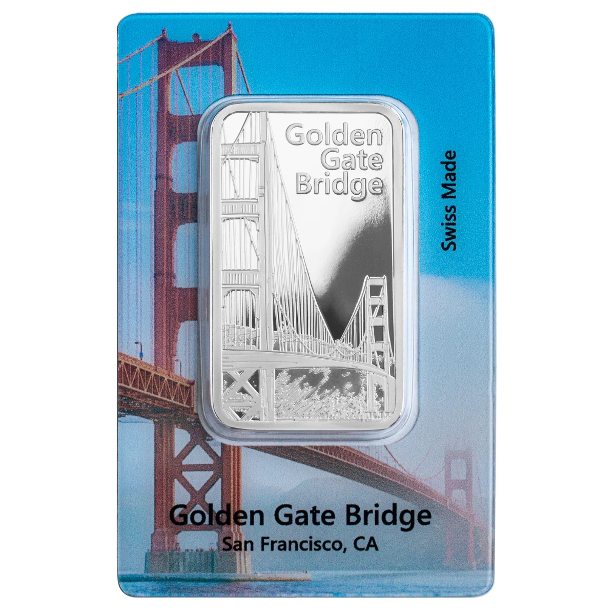 Picture of Pamp Historical Landmark - San Francisco Golden Gate Bridge 1 oz Silver Bar