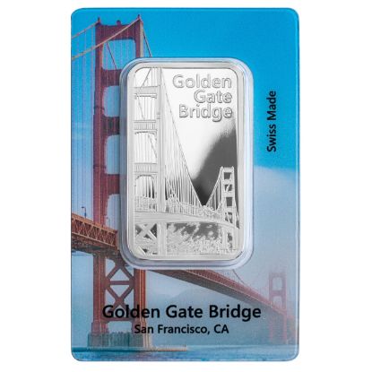 Show details for Pamp Historical Landmark - San Francisco Golden Gate Bridge 1 oz Silver Bar Picture of Pamp Historical Landmark - San Francisco Golden Gate Bridge 1 oz Silver Bar