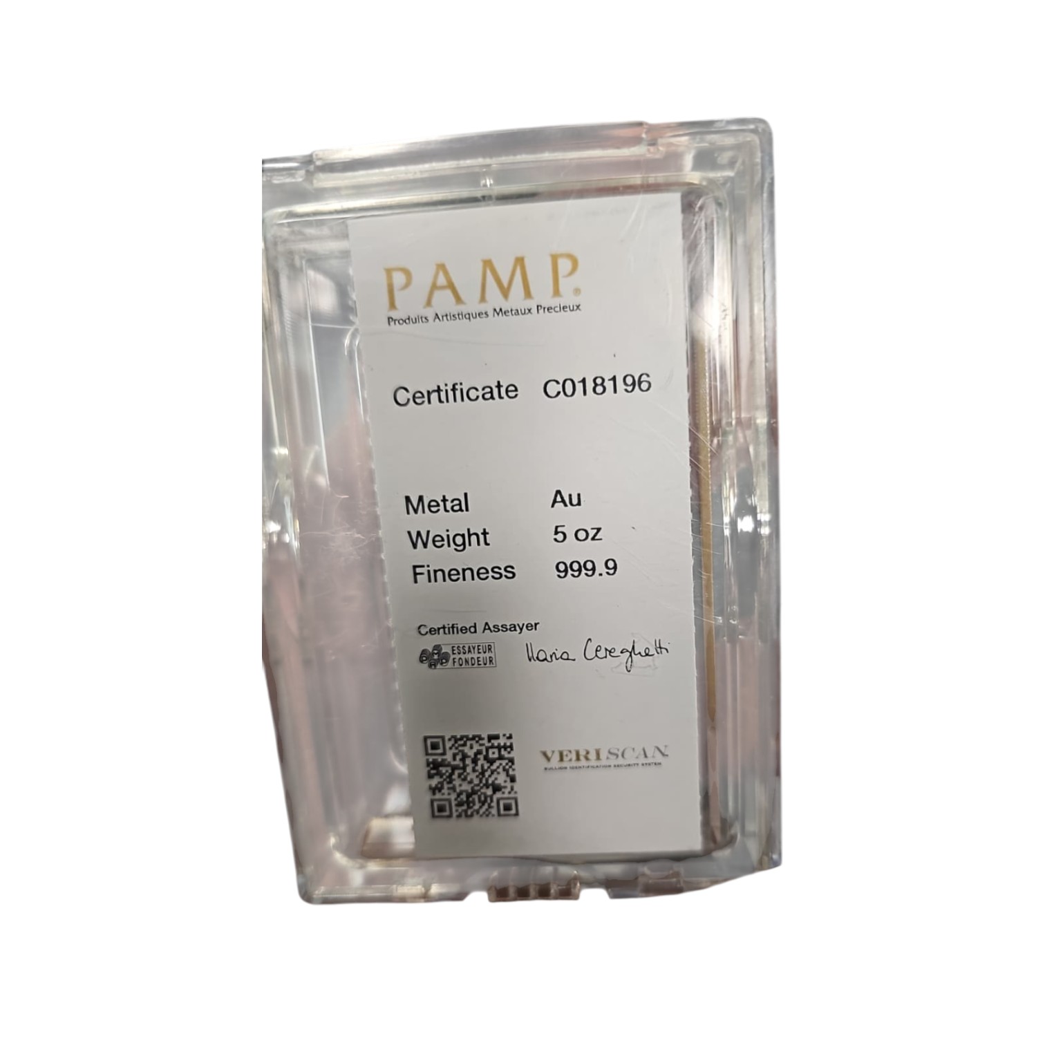 Picture of Pamp Suisse Lady Fortuna 5 oz Gold Bar - In Hard Case w/COA  