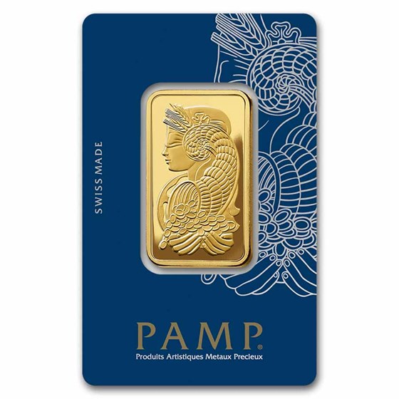 Picture of Pamp Suisse Lady Fortuna 1 oz Gold Bar - In Assay Card