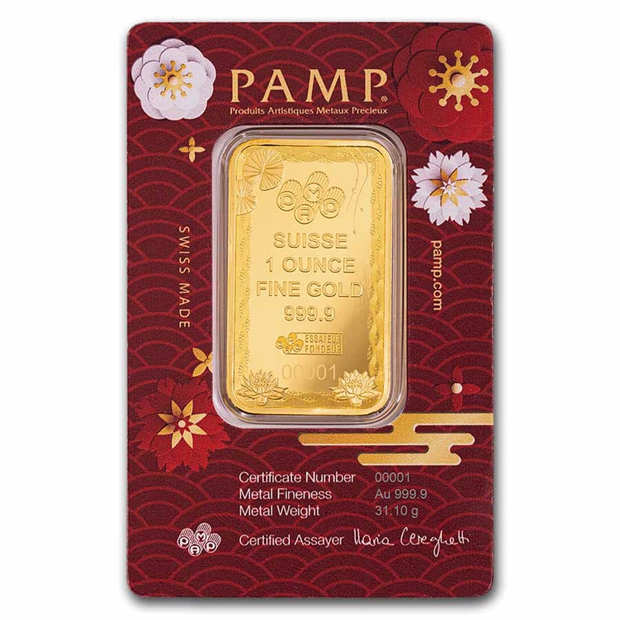 Picture of 2025 Pamp Suisse Good Luck Koi Fish 1 oz Gold Bar - In Assay