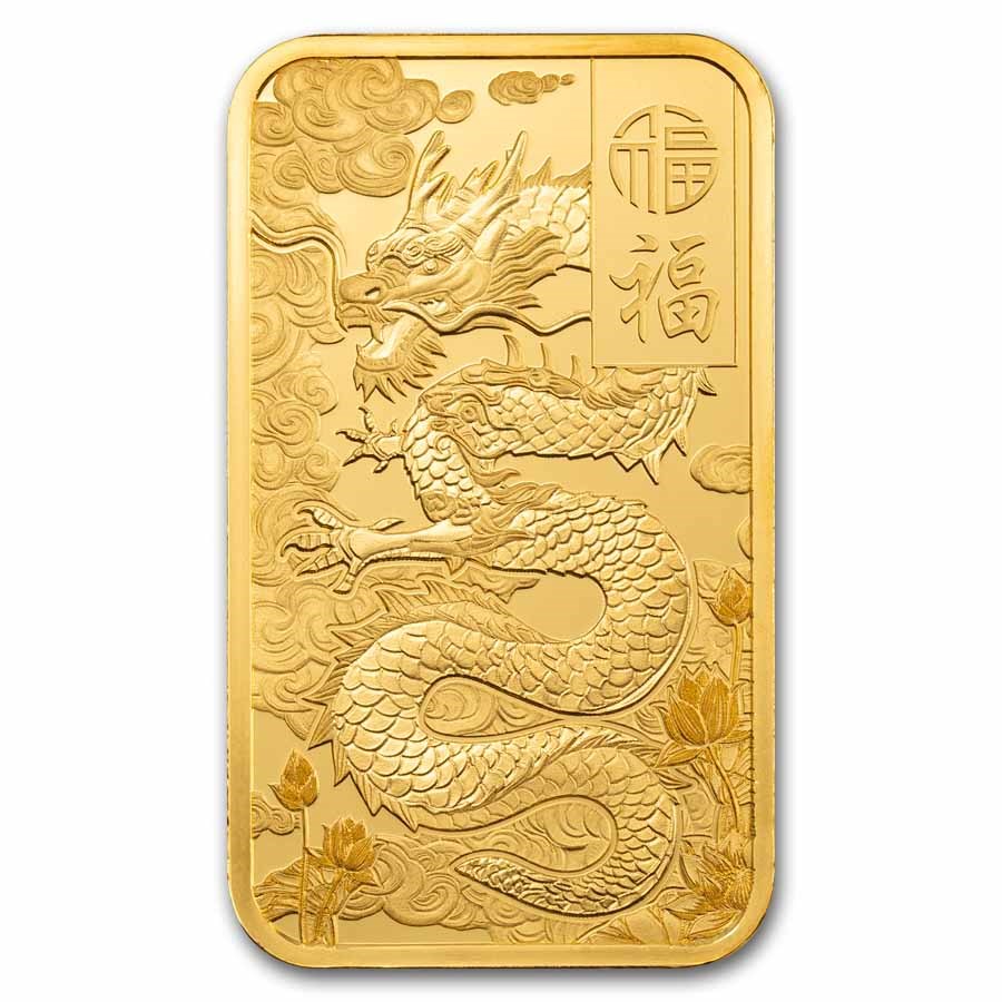Picture of 2025 Pamp Good Luck Yellow Dragon 1 oz Gold Bar - In Assay