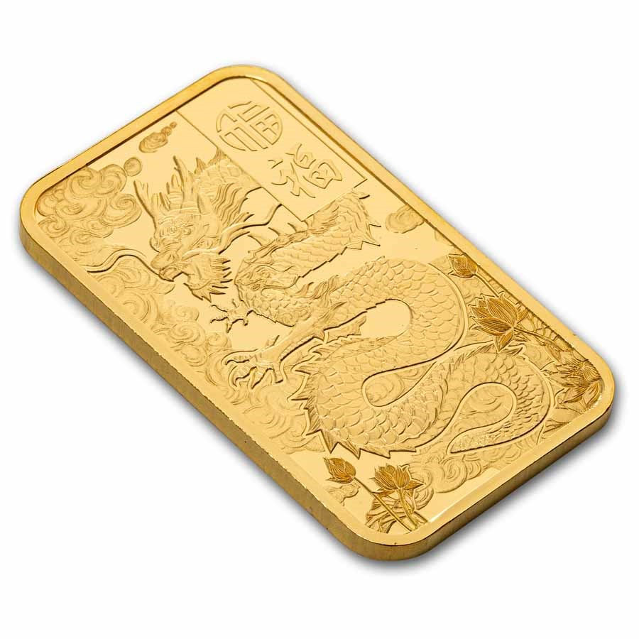 Picture of 2025 Pamp Good Luck Yellow Dragon 1 oz Gold Bar - In Assay