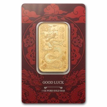 Picture of 2025 Pamp Good Luck Yellow Dragon 1 oz Gold Bar - In Assay
