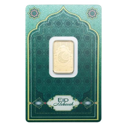 Picture of Pamp Suisse Eid Mubarak 5 Gram Gold Bar in Assay w/ Sleeve - Low Serial