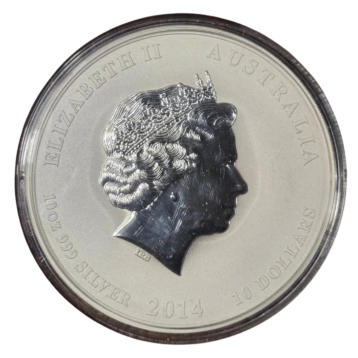 Picture of  2014 Australian Year of the Horse 10 oz Silver Coin - In Capsule, Circulated 