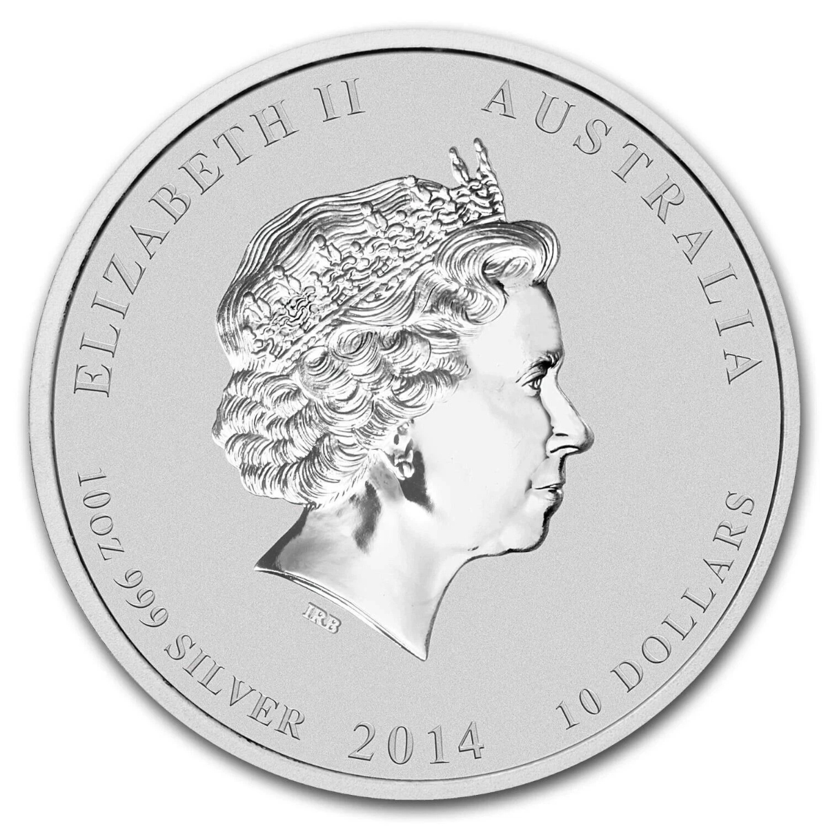 Picture of  2014 Australian Year of the Horse 10 oz Silver Coin - In Capsule, Circulated 