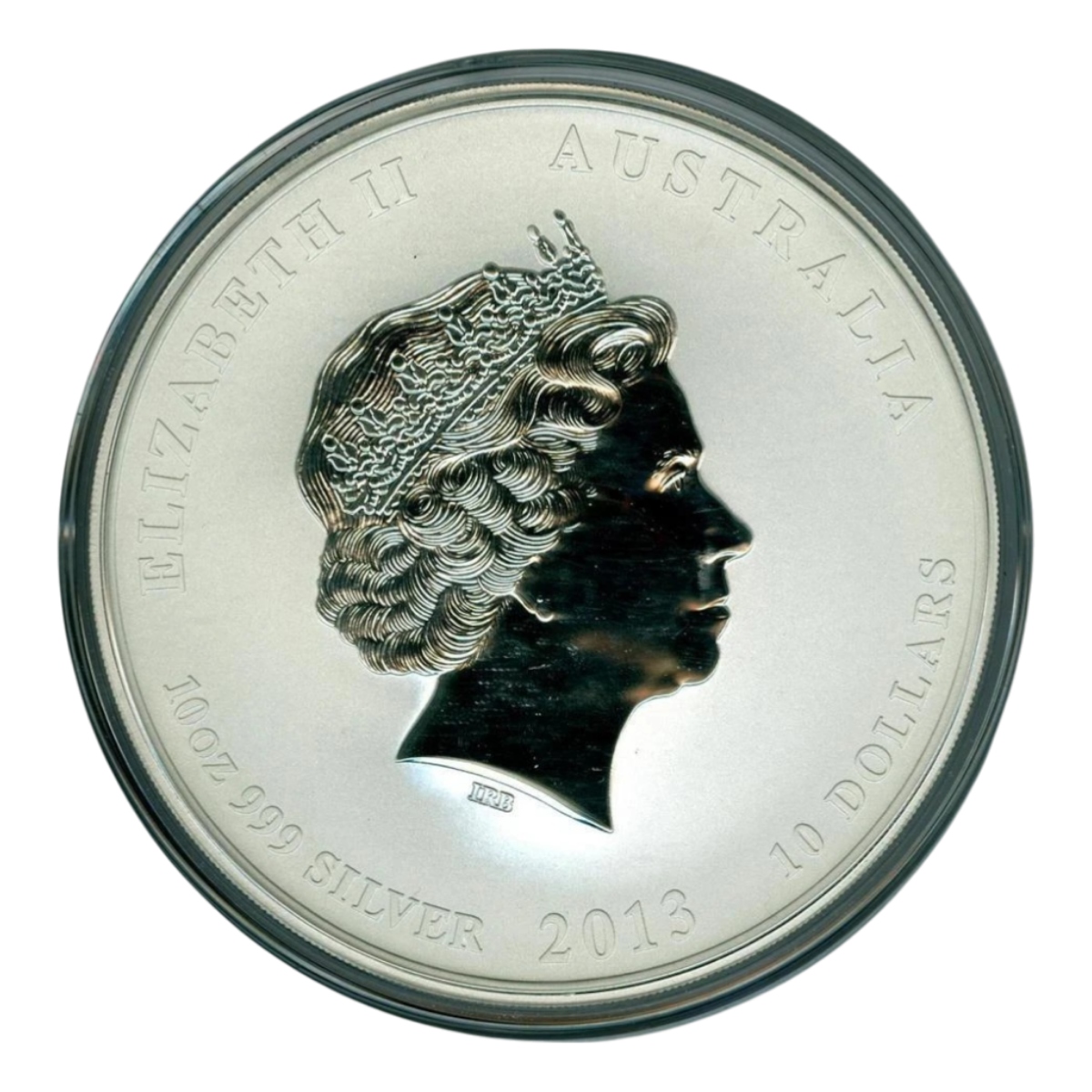 Picture of 2013 Australian Year of the Snake 10 oz Circulated Silver Coin - In Capsule