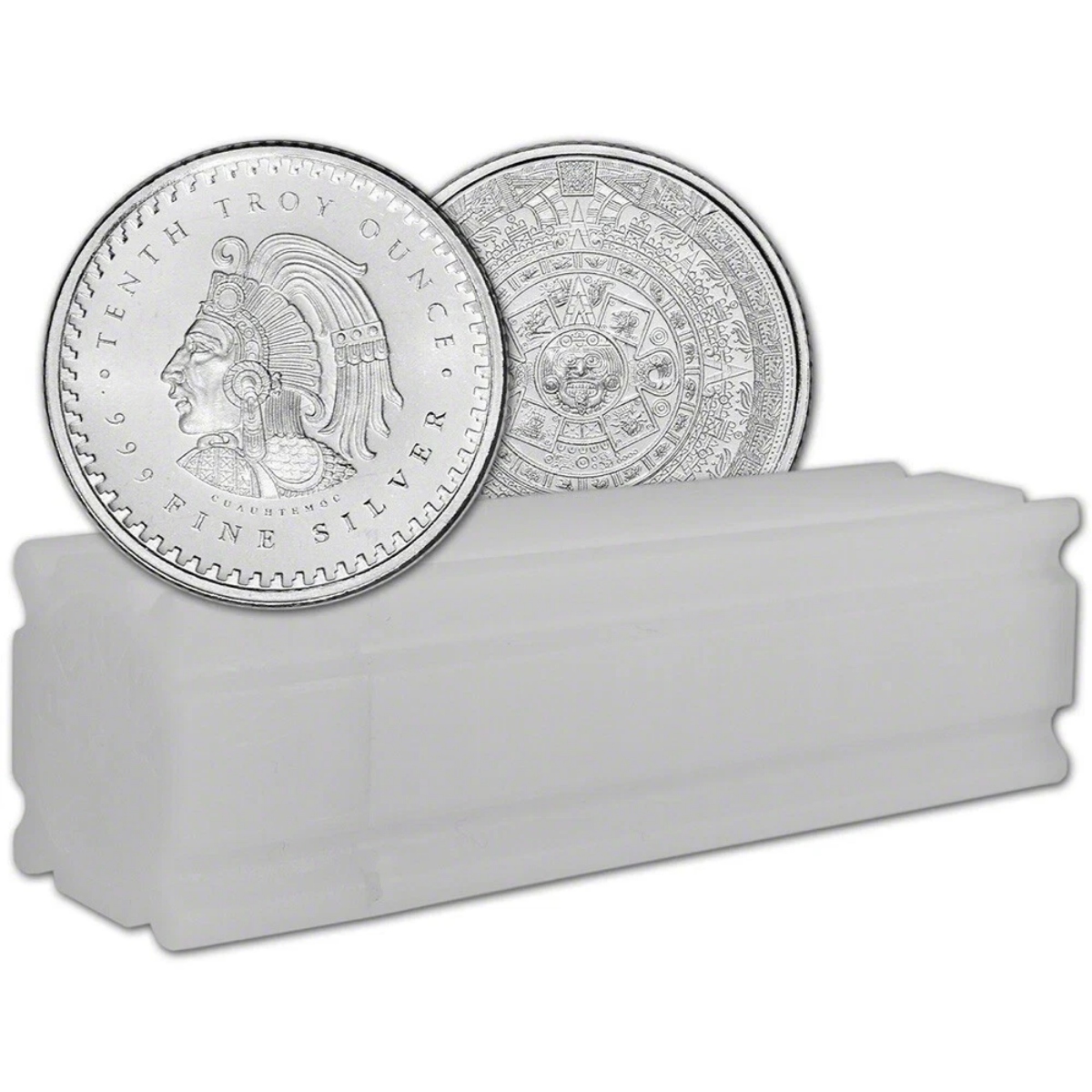 Picture of  (Tube of 50) Golden State Mint Aztec Calendar 1/10 oz (Total 5 oz) Silver Round