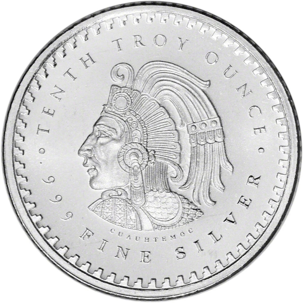 Picture of  (Tube of 50) Golden State Mint Aztec Calendar 1/10 oz (Total 5 oz) Silver Round