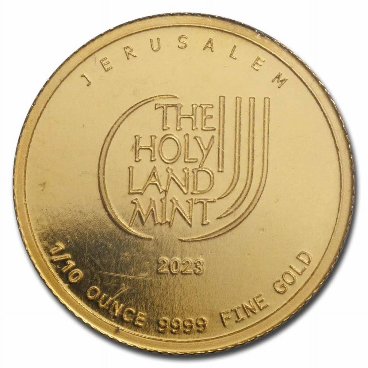 Picture of 2023 Holy Land Mint Dove of Peace 1/10 oz Gold Round - In Graphic Assay