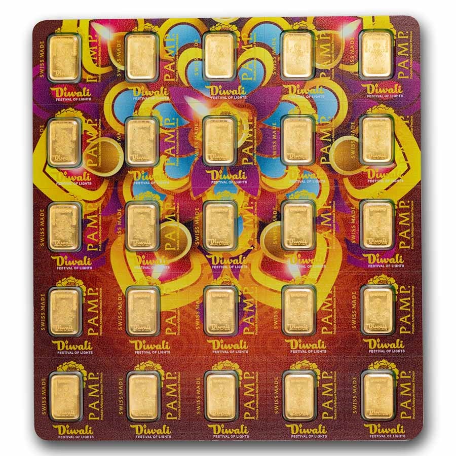 Picture of Pamp Suisse Diwali Festival Of Lights 25 x 1 gram -  In Assay Multigram Card