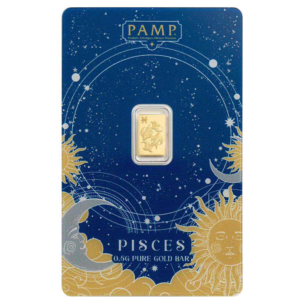 Picture of Pamp Suisse Zodiacs Series - Pisces 1/2 gram Gold Bar - In Assay