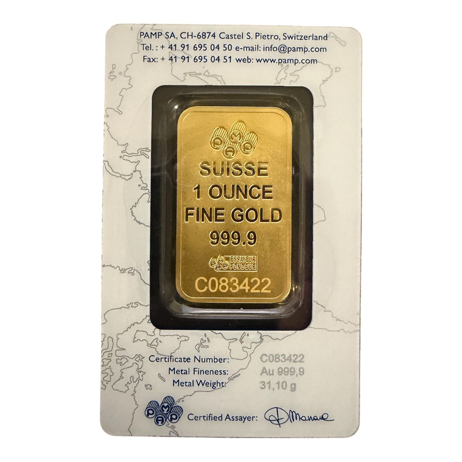 Picture of PAMP Suisse 1 oz Gold Minted Bar – In Plastic Deformed Assay