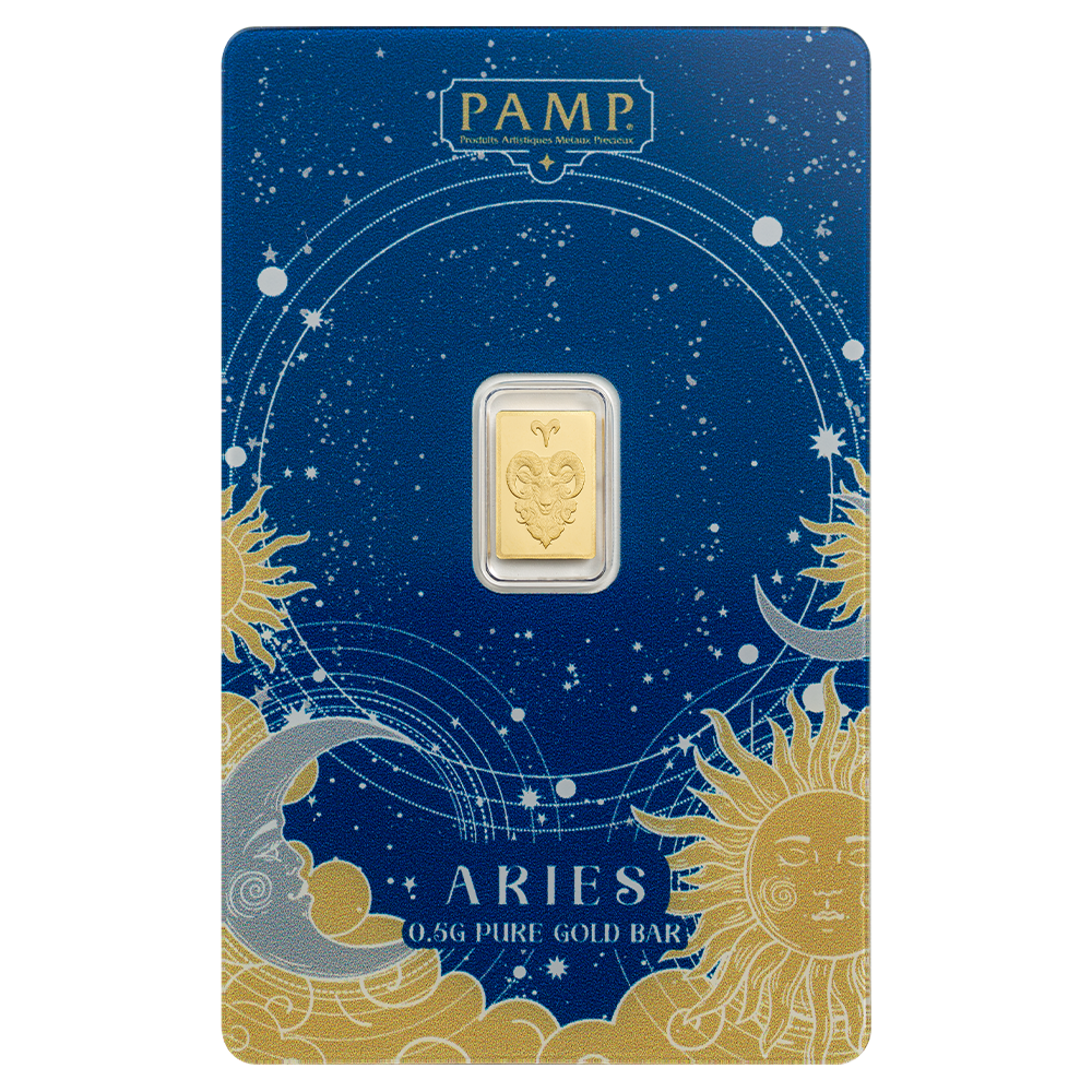Picture of Pamp Suisse Zodiacs Series - Aries 1/2 gram Gold Bar - In Assay