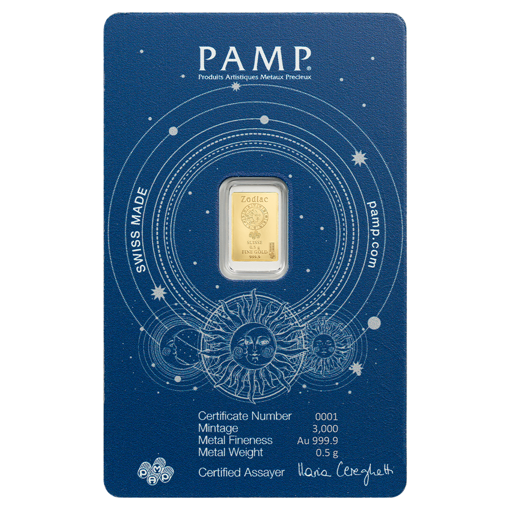 Picture of Pamp Suisse Zodiacs Series - Taurus 1/2 gram Gold Bar - In Assay