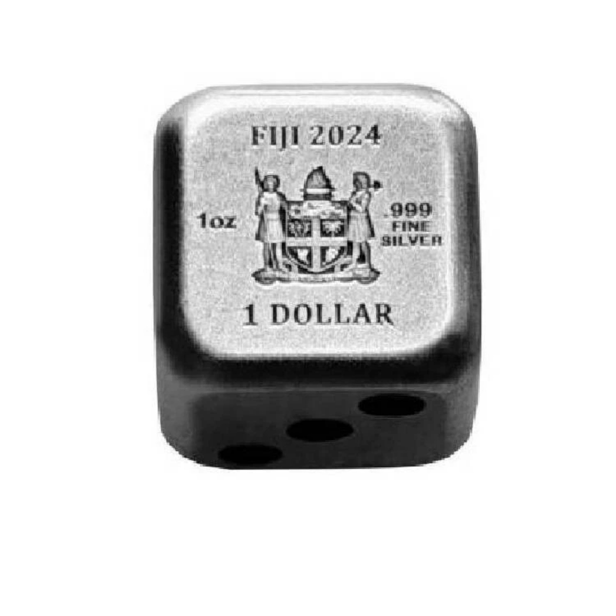 Picture of 2024 Year of the Dragon 1 oz Rolling Dice Silver Coin - w/Slight Scratches