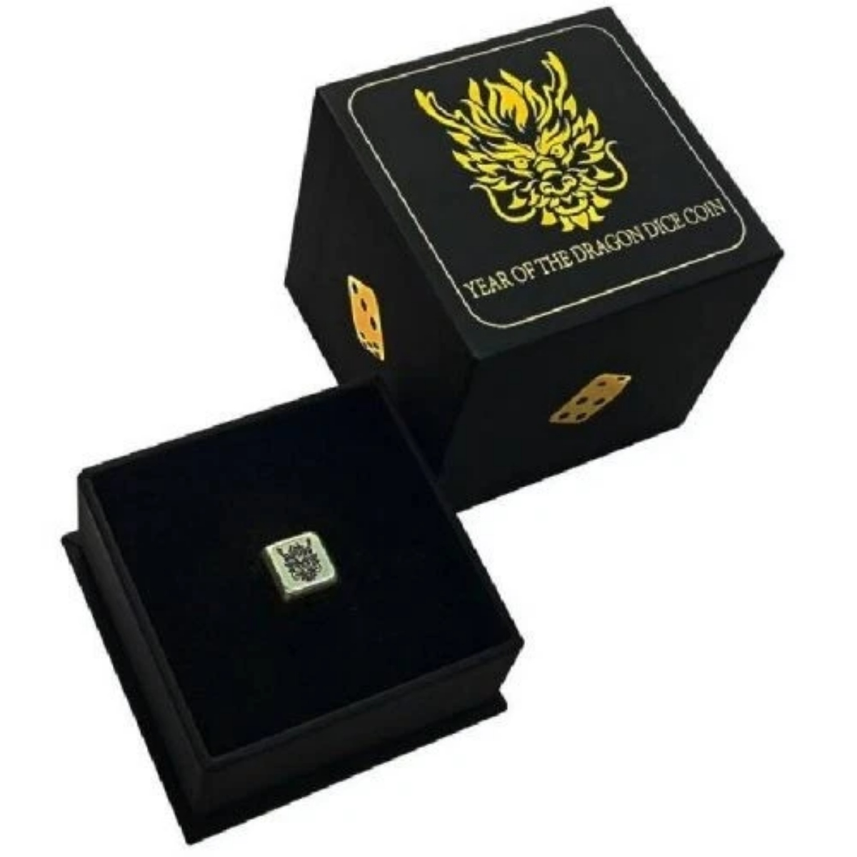 Picture of 2024 Year of the Dragon 1 oz Rolling Dice Silver Coin - w/Slight Scratches