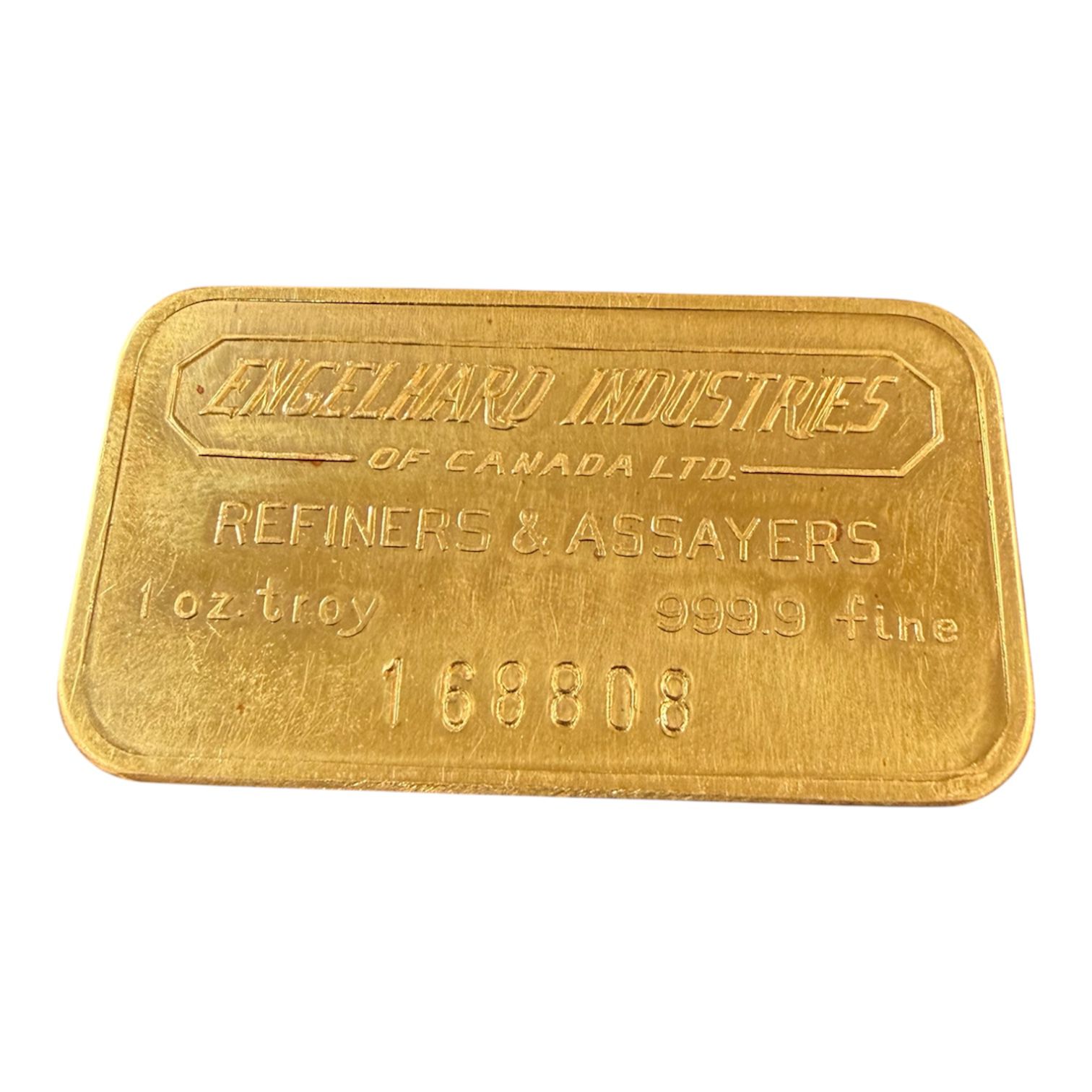 Picture of Engelhard Industries of Canada 1 oz 9999 Fine Gold Bar