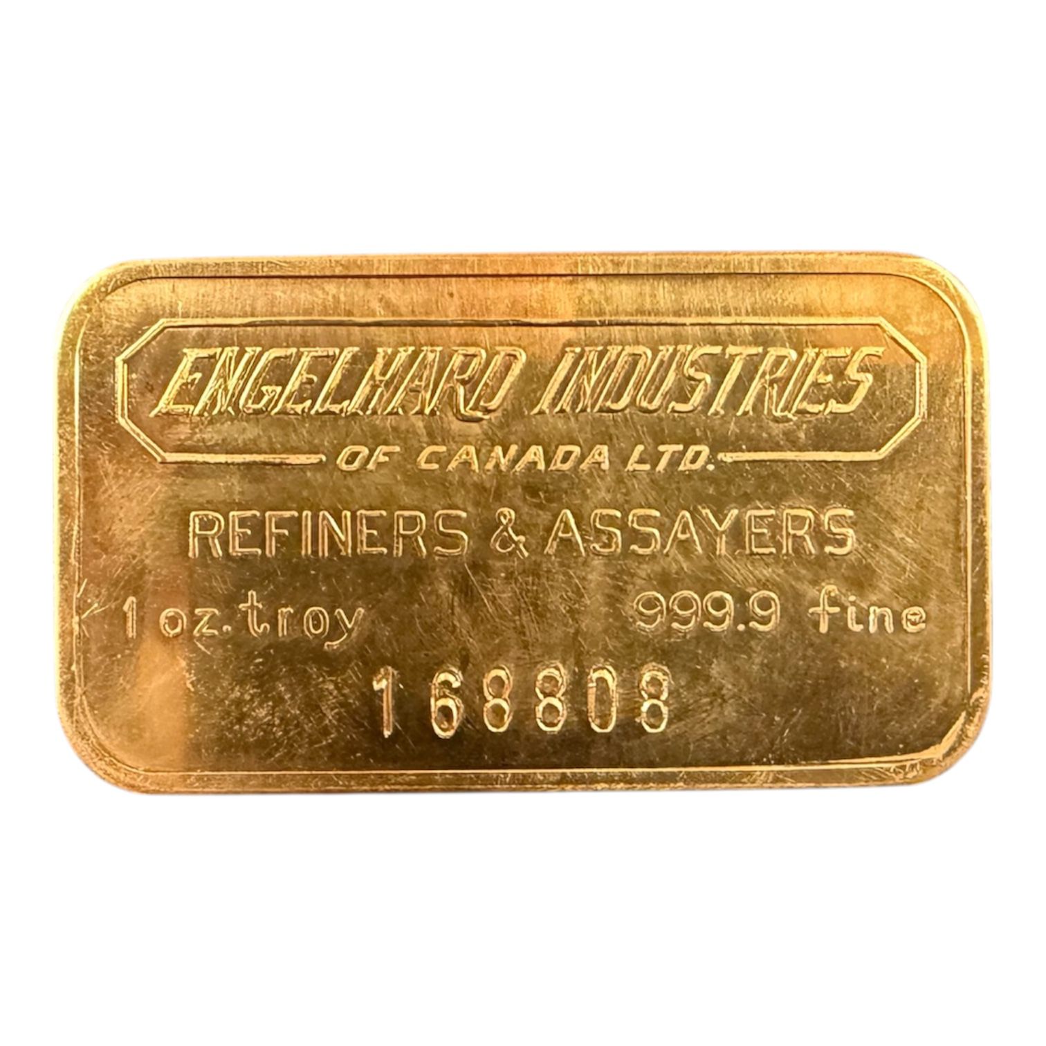 Picture of Engelhard Industries of Canada 1 oz 9999 Fine Gold Bar