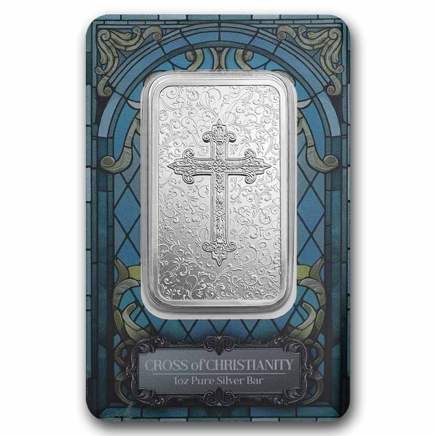 Picture of PAMP Suisse Cross of Christianity 1 oz Silver Bar - In Assay w/Sleeve