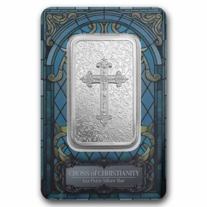 Picture of PAMP Suisse Cross of Christianity 1 oz Silver Bar - In Assay w/Sleeve