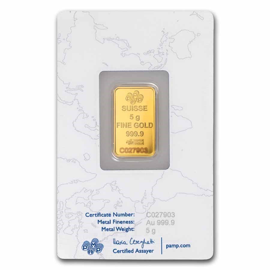 Picture of Pamp Suisse Rosa 5 Gram Gold Bar - In Assay Card