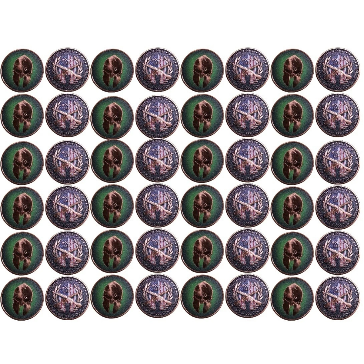 Picture of (Tube of 20) Molon Labe Spartan Warrior 1oz Colorized Copper Round
