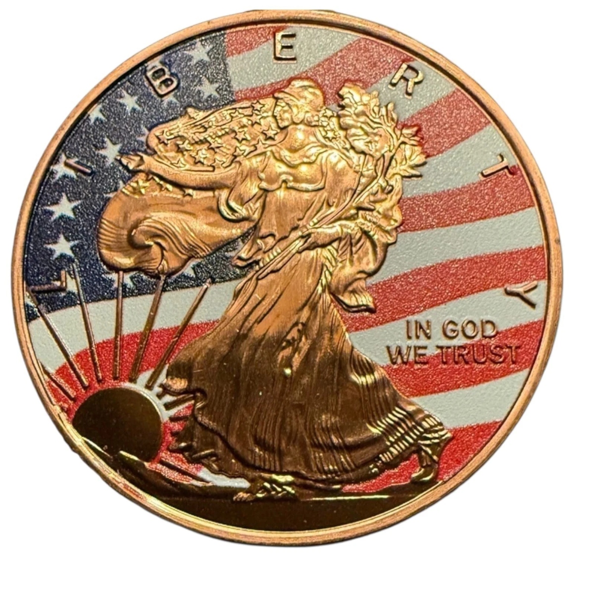 Picture of (Tube of 20) American Eagle Walking Liberty 1 oz Colorized Copper Round