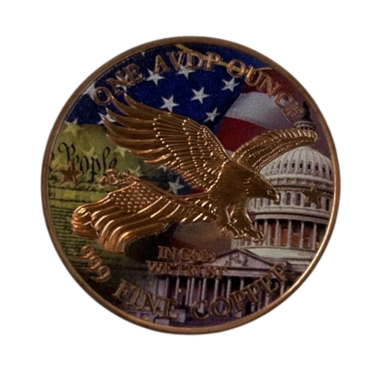 Picture of Tube of 20- TRUMP Coin We Take Our Country Back 1 oz Colorized Copper Round