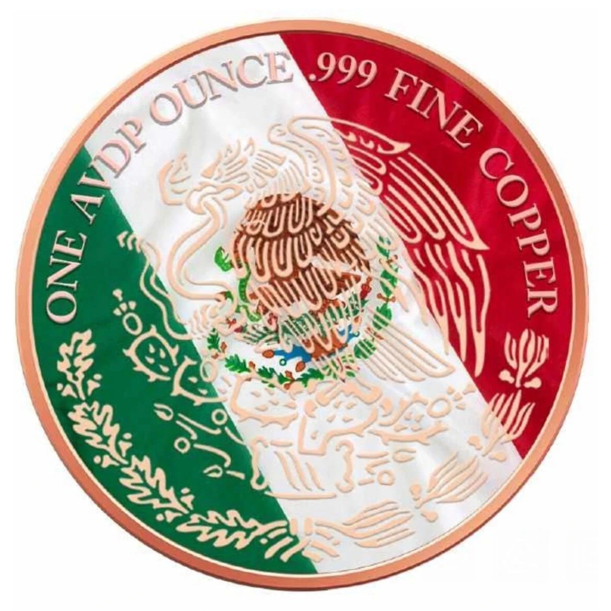 Picture of (Tube of 20) 2024 Mexico Libertad Sunset 1 oz Colorized Copper Round