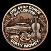 Picture of (Tube of 20 ) 2024 Clean Hands Dirty Money 1 oz Antiqued Copper Round