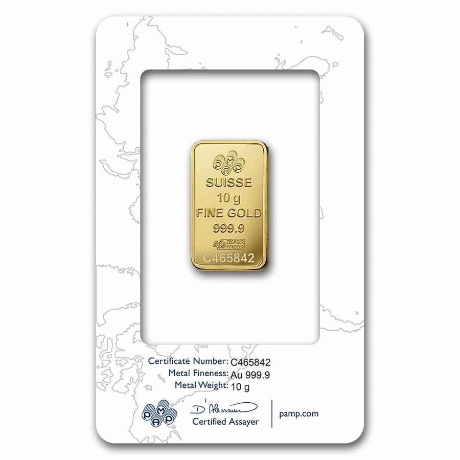 Picture of Pamp Suisse Rosa 10 Gram Gold Bar - Large Assay Card