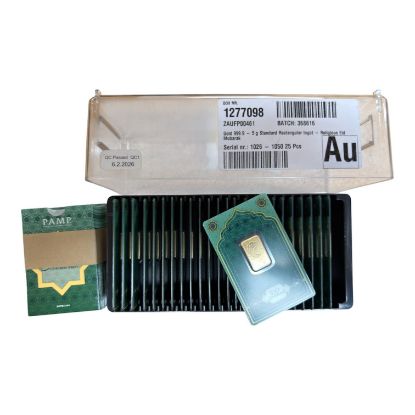 Picture of (Box of 25) PAMP Eid Mubarak 5 Gram Gold Bar in Assay – Total 125g Fine Gold