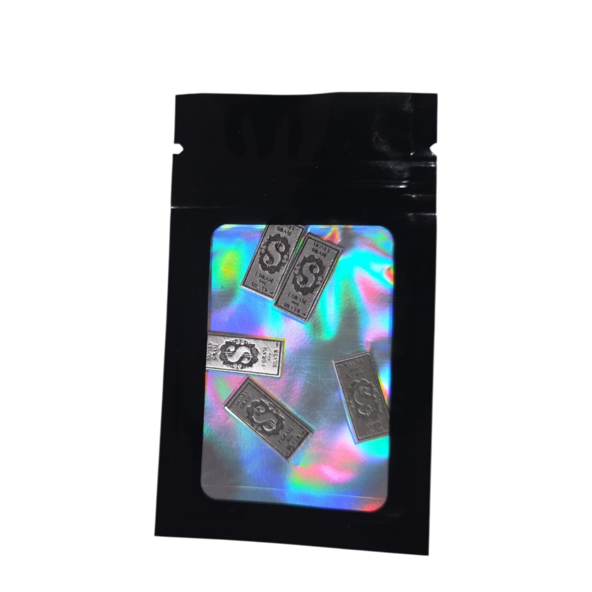 Picture of NVP Money Gram design  5x 1 Gram Silver Bars- Mylar Bag