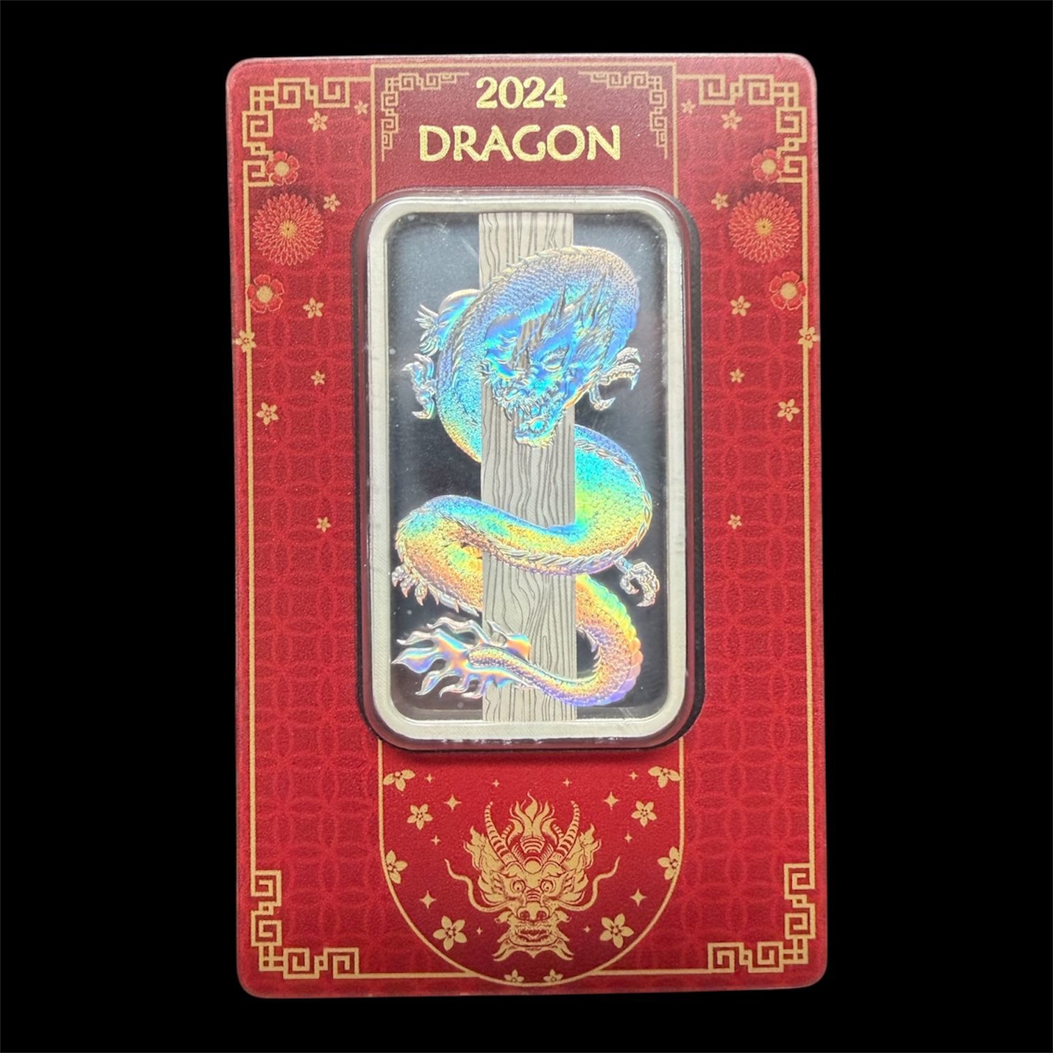 Picture of 2024 Pamp Lunar Year of the Dragon Holographic 50 Gram Silver Bar - In Assay