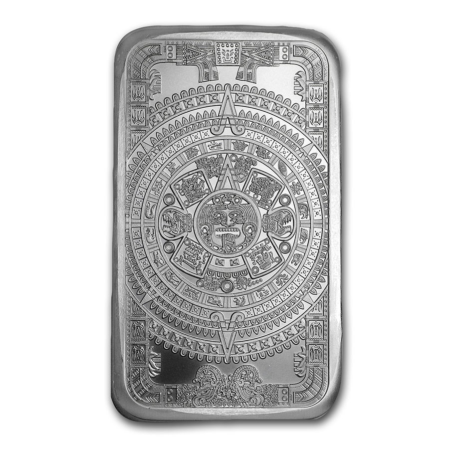 Picture of Golden State Mint (GSM) Aztec Mayan Calendar 5 oz Silver Bar